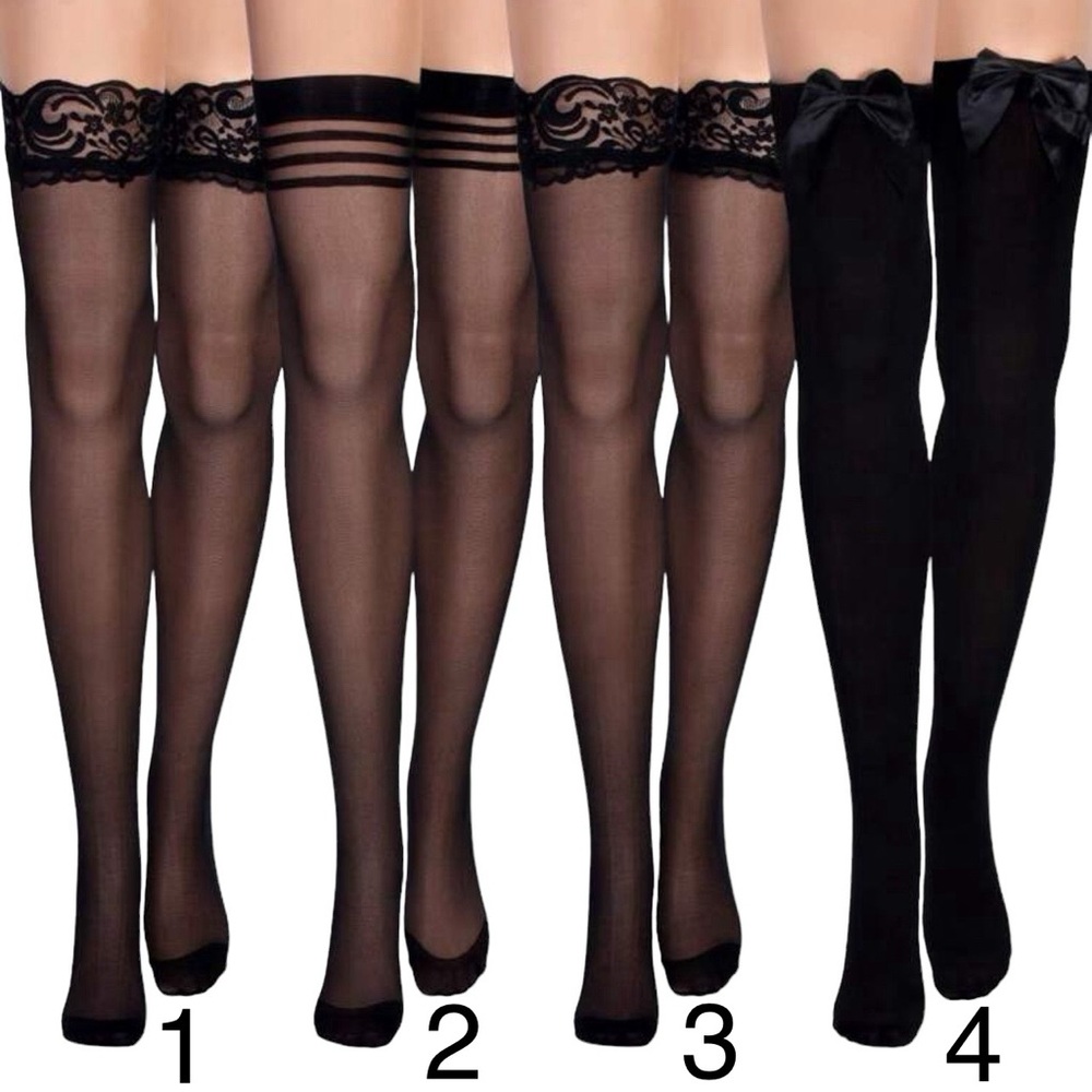 Women Silk Thigh High Lace Silicone Stocking